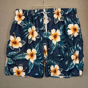 Newport blue size XXL blue Floral Hawaiian Men's Shorts